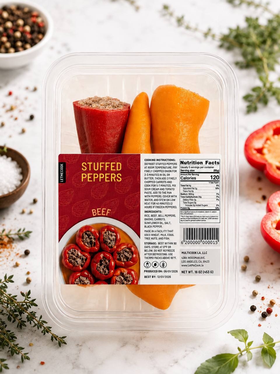 Frozen Stuffed Peppers – Beef