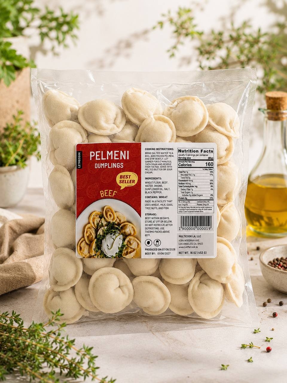 Frozen Pelmeni (Dumplings) Beef