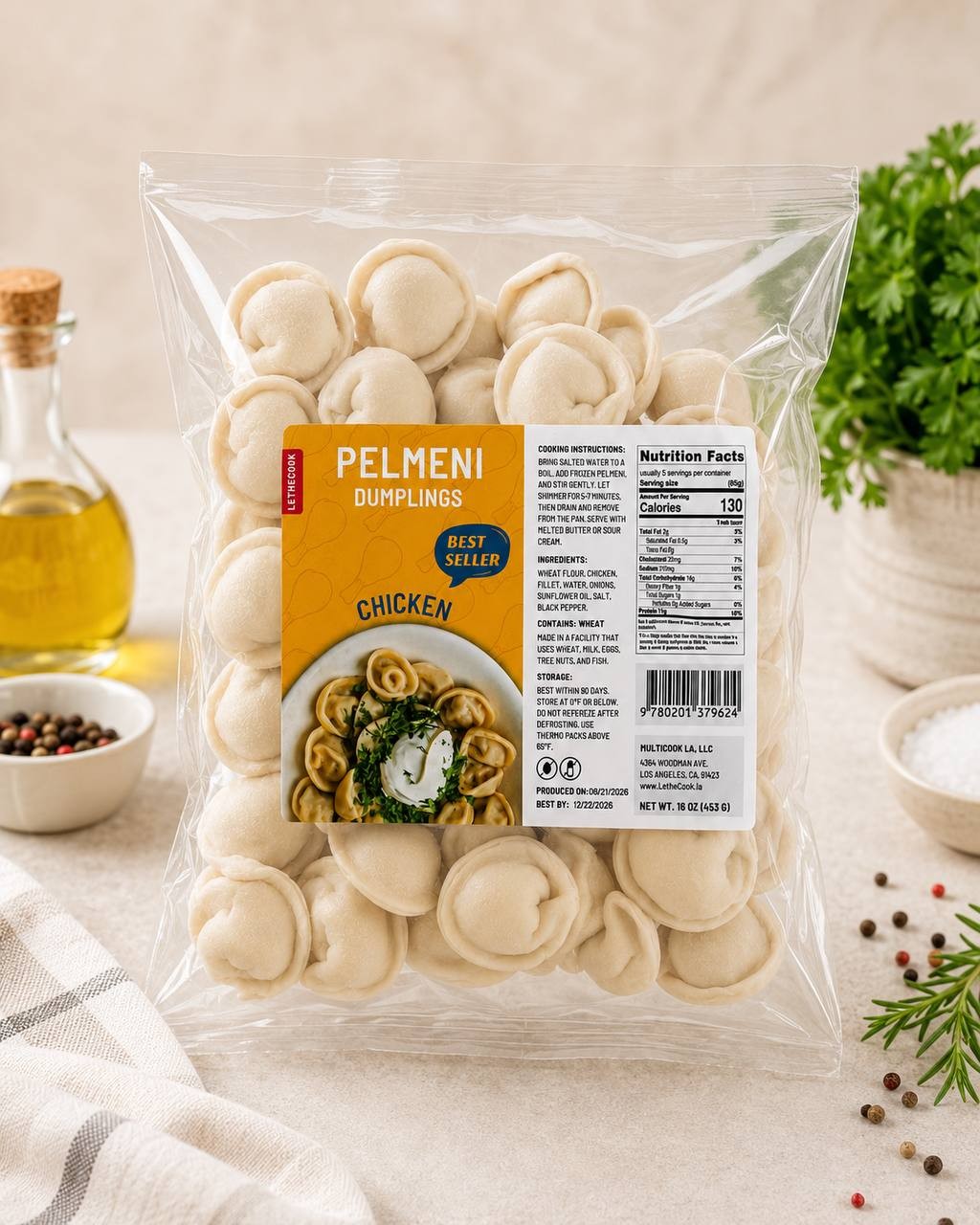 Frozen Pelmeni (Dumplings) Chicken