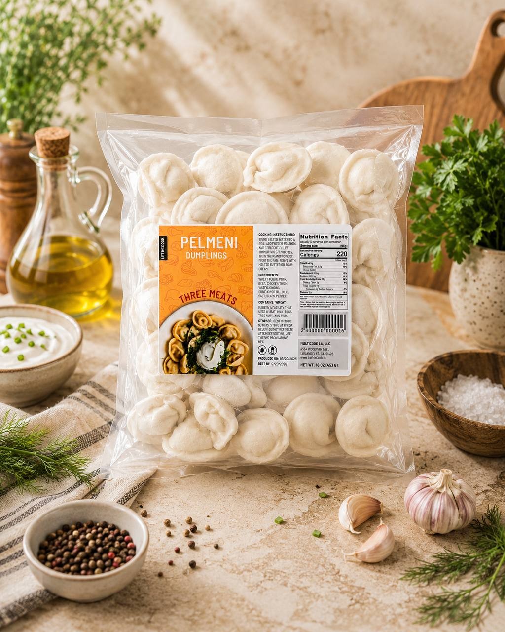 Frozen Pelmeni (Dumplings) Three Meats